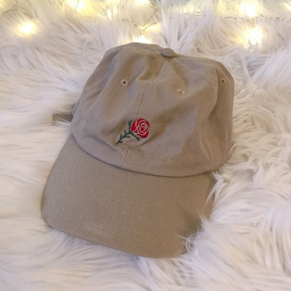 Empyre embroidered rose tan adjustable dad hat